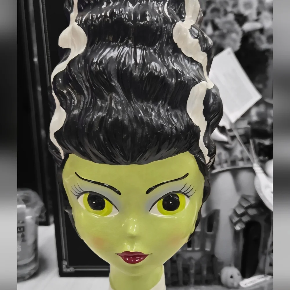 Viral Tiktok Bride Of Frankenstein Head Halloween Bust Figurine Statue